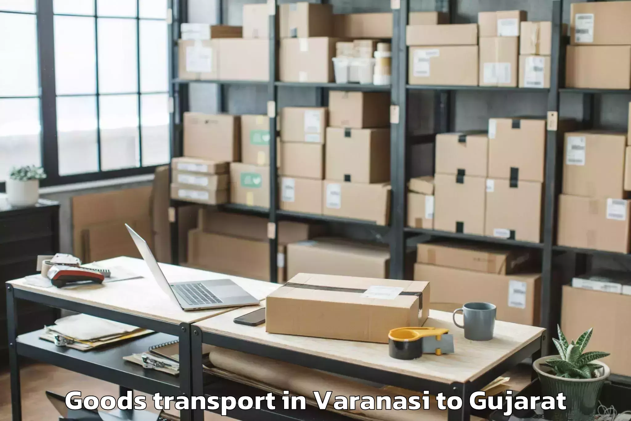 Varanasi to Santrampur Goods Transport